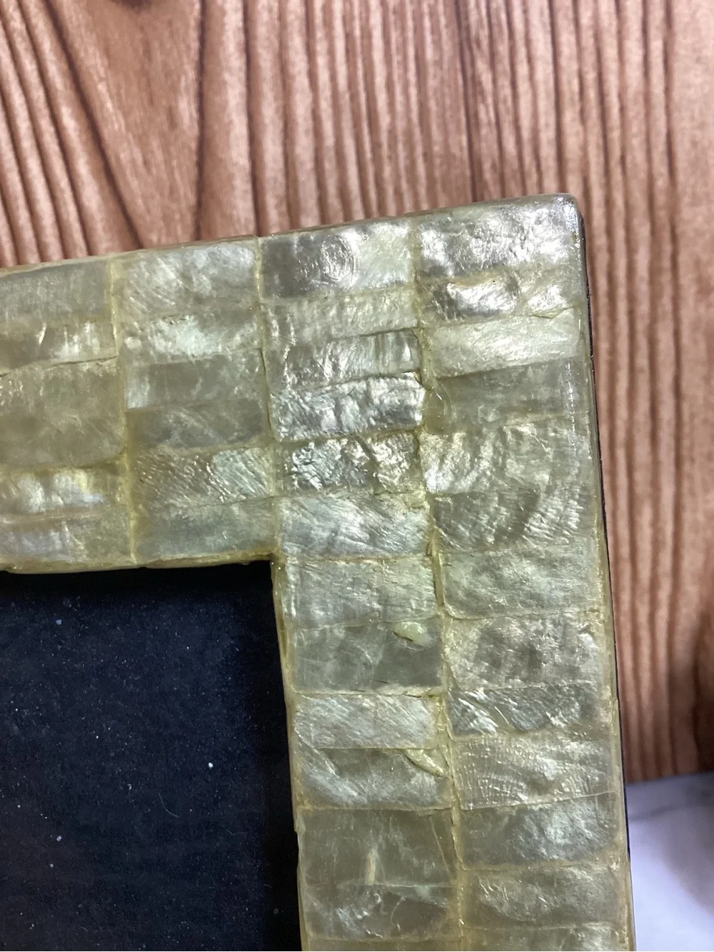 Gold and Champagne Mosaic Capiz  Shell Square Picture Frames -